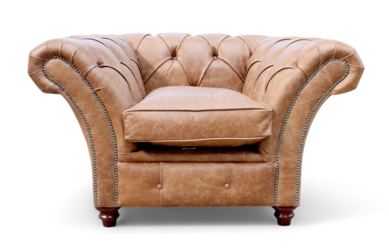 Duchess Chesterfield Club Chair Cracked Wax Tan Leather