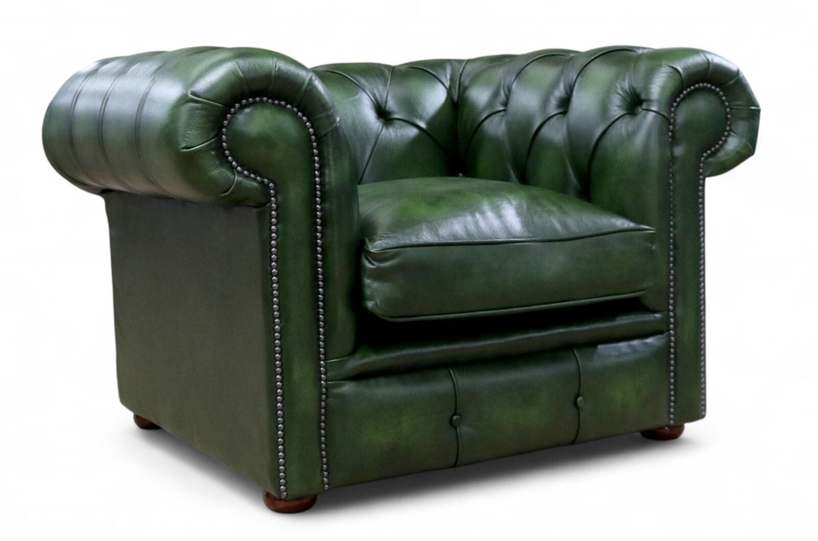 Duke Chesterfield Club Chair Antique Green Leather