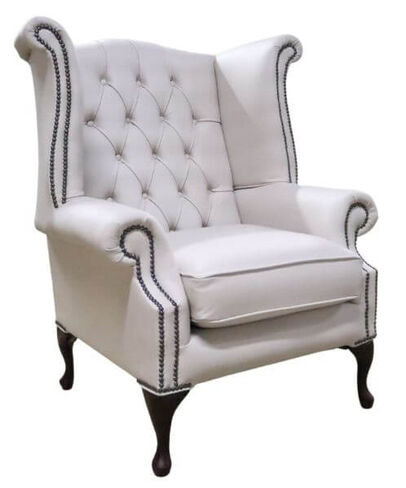 Chesterfield Georgian Queen Anne High Back Wing Chair Grove Leather