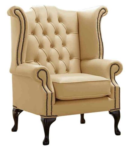 Chesterfield Queen Anne High Back Wing Chair Shelly Angel Leather