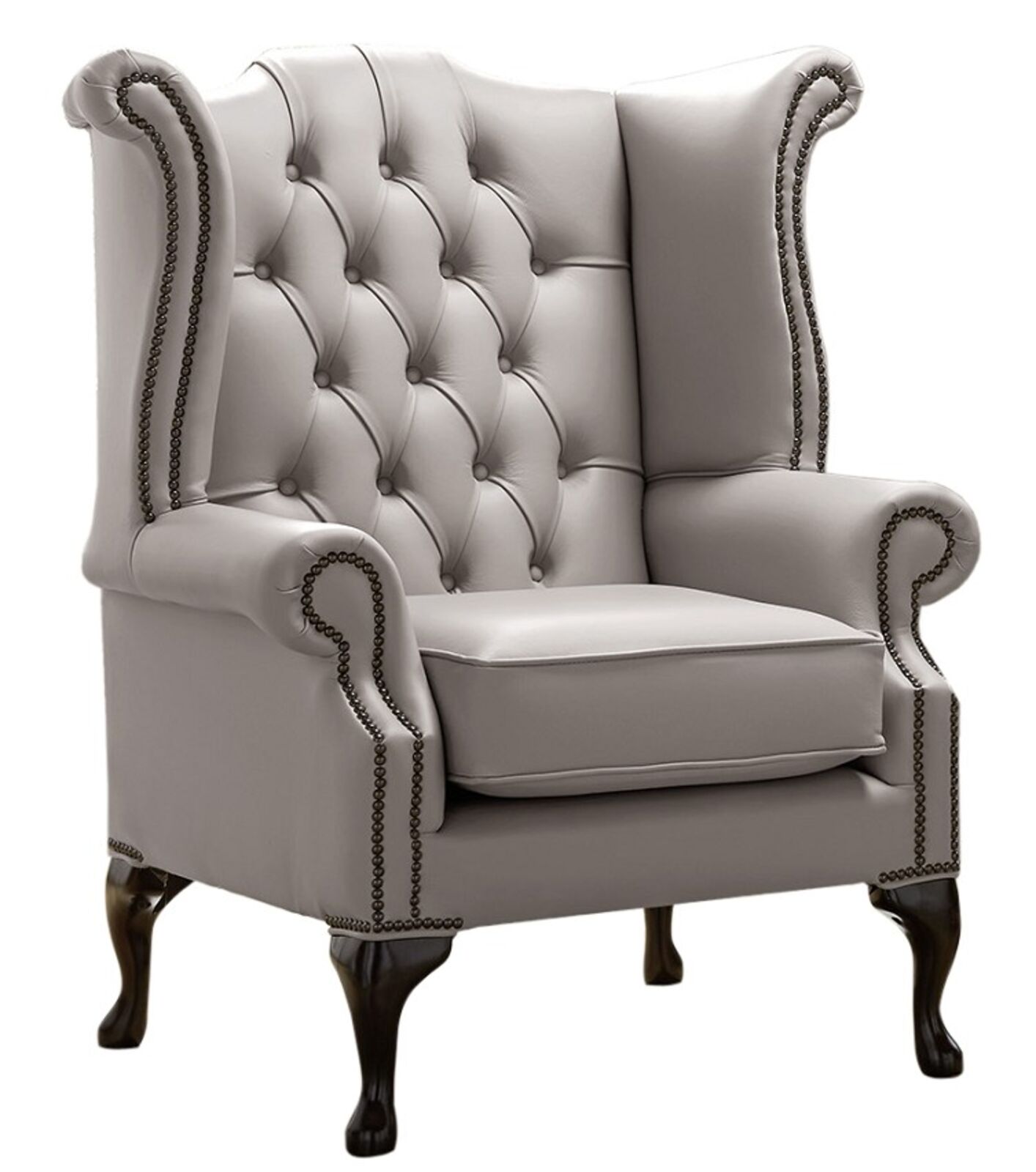 Product photograph of Chesterfield Queen Anne High Back Wing Chair Shelly Rocking Leather from Designer Sofas 4U