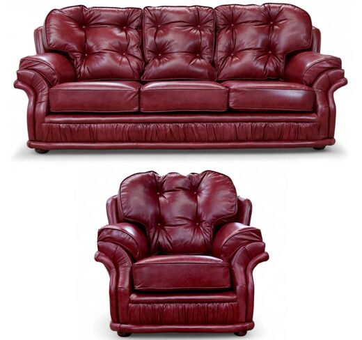 Chesterfield Knightsbridge 3+1 Sofa Suite Old English Burgandy Leather