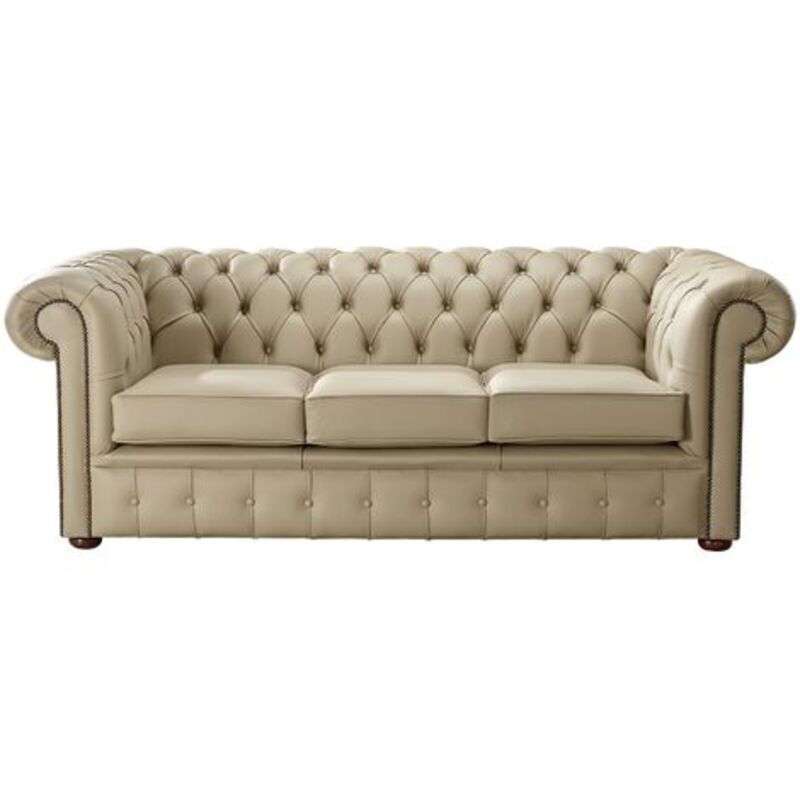Product photograph of Chesterfield Handmade Leather Shelly Basket 3 Seater Sofa Settee from Designer Sofas 4U