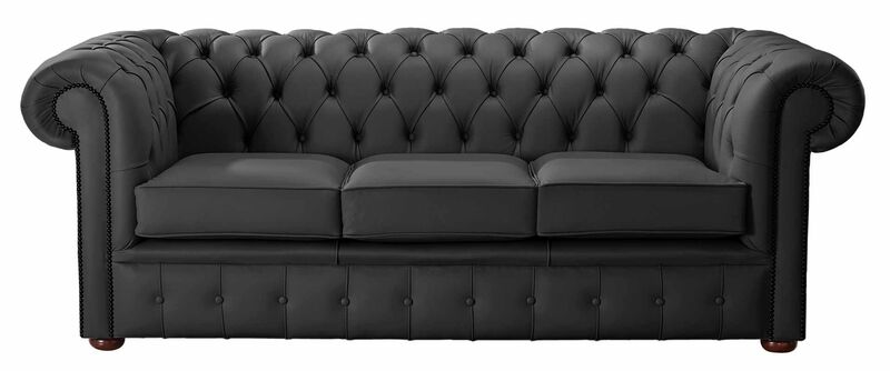 Product photograph of Chesterfield Handmade 3 Seater Sofa Settee Shelly Black Amp Hellip from Designer Sofas 4U