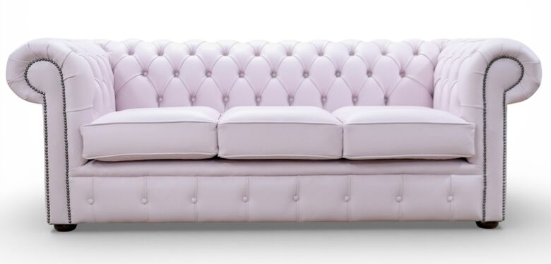 Chesterfield Handmade Leather Shelly Blossom 3 Seater Sofa Settee