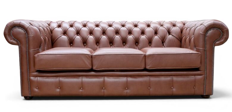 Chesterfield Handmade Leather Shelly Castagna 3 Seater Sofa Settee