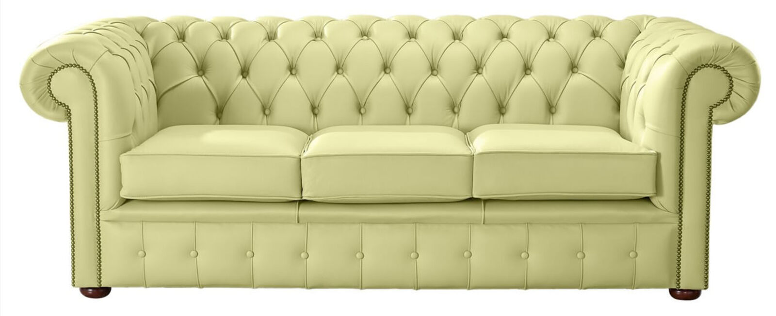 Product photograph of Chesterfield Handmade Leather Shelly Chartreuse Green 3 Seater Sofa Stock from Designer Sofas 4U