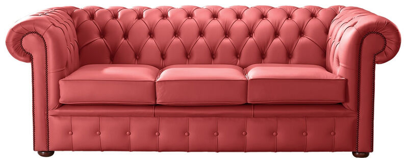 Product photograph of Chesterfield Handmade Leather Shelly Crimson 3 Seater Sofa Settee from Designer Sofas 4U