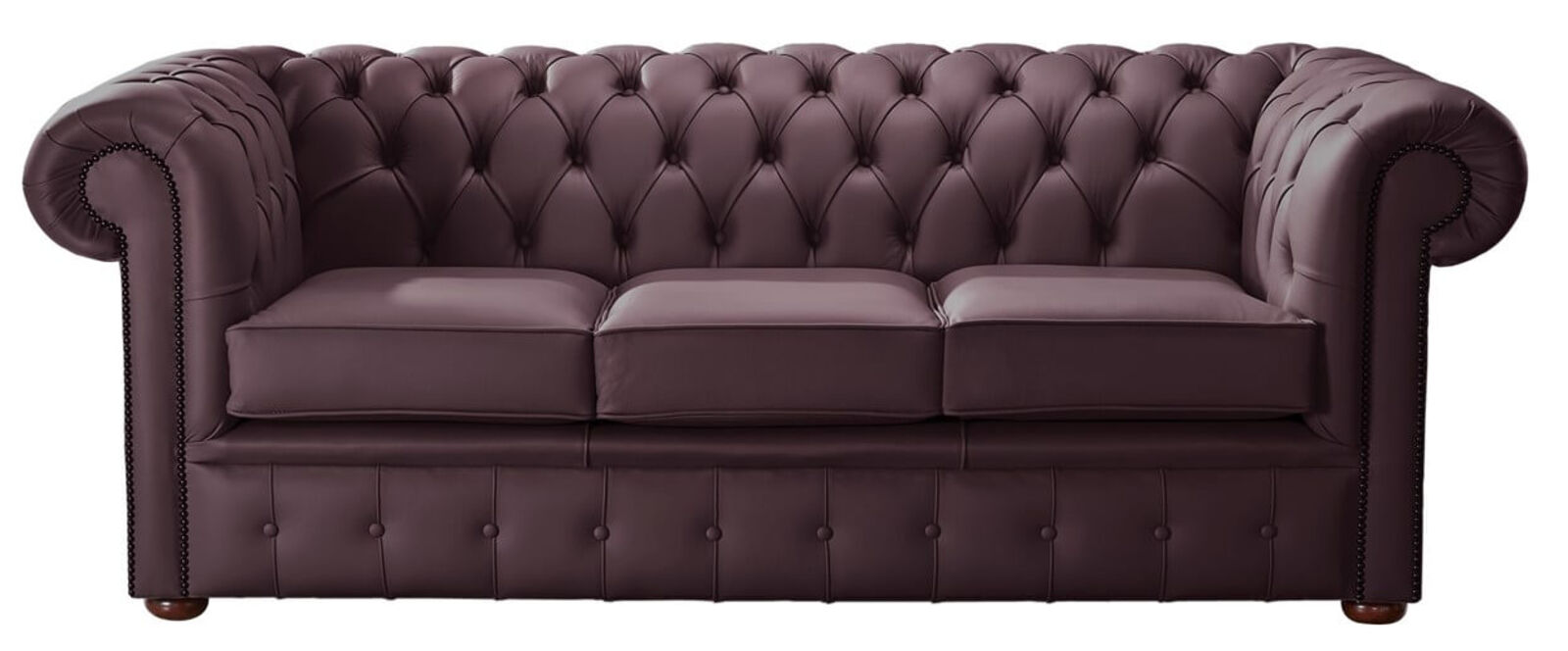 Product photograph of Chesterfield Handmade Leather Shelly Dark Grape 3 Seater Amp Hellip from Designer Sofas 4U