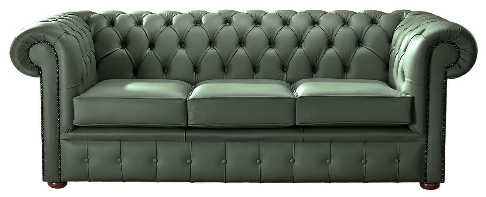 Product photograph of Chesterfield Handmade Leather Shelly Forest Green 3 Seater Sofa Settee from Designer Sofas 4U