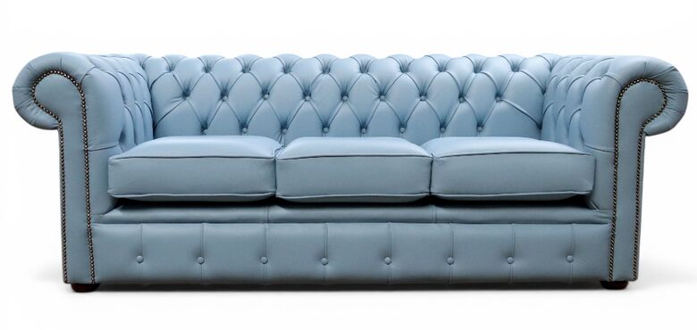 Chesterfield Handmade Leather Shelly Haze 3 Seater Sofa Settee
