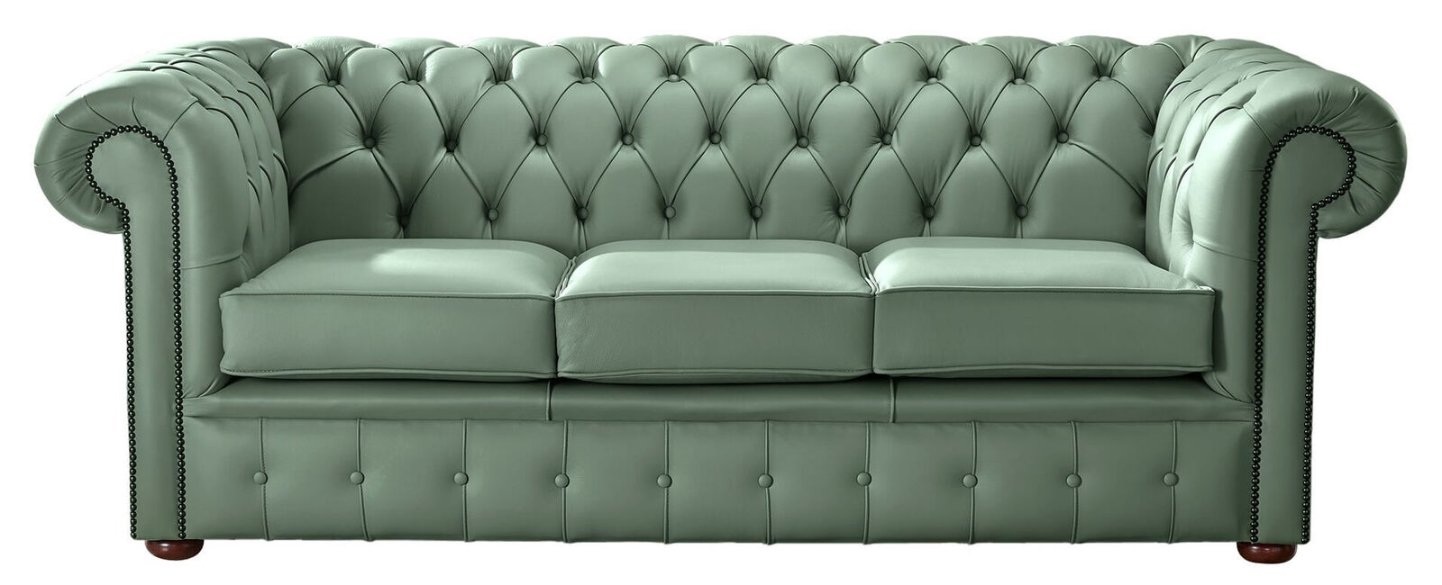 Product photograph of Chesterfield Handmade Leather Shelly Lichen 3 Seater Sofa Settee from Designer Sofas 4U