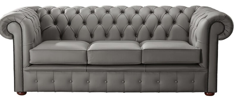 Product photograph of Chesterfield Handmade Leather Shelly Silver Birch 3 Seater Amp Hellip from Designer Sofas 4U