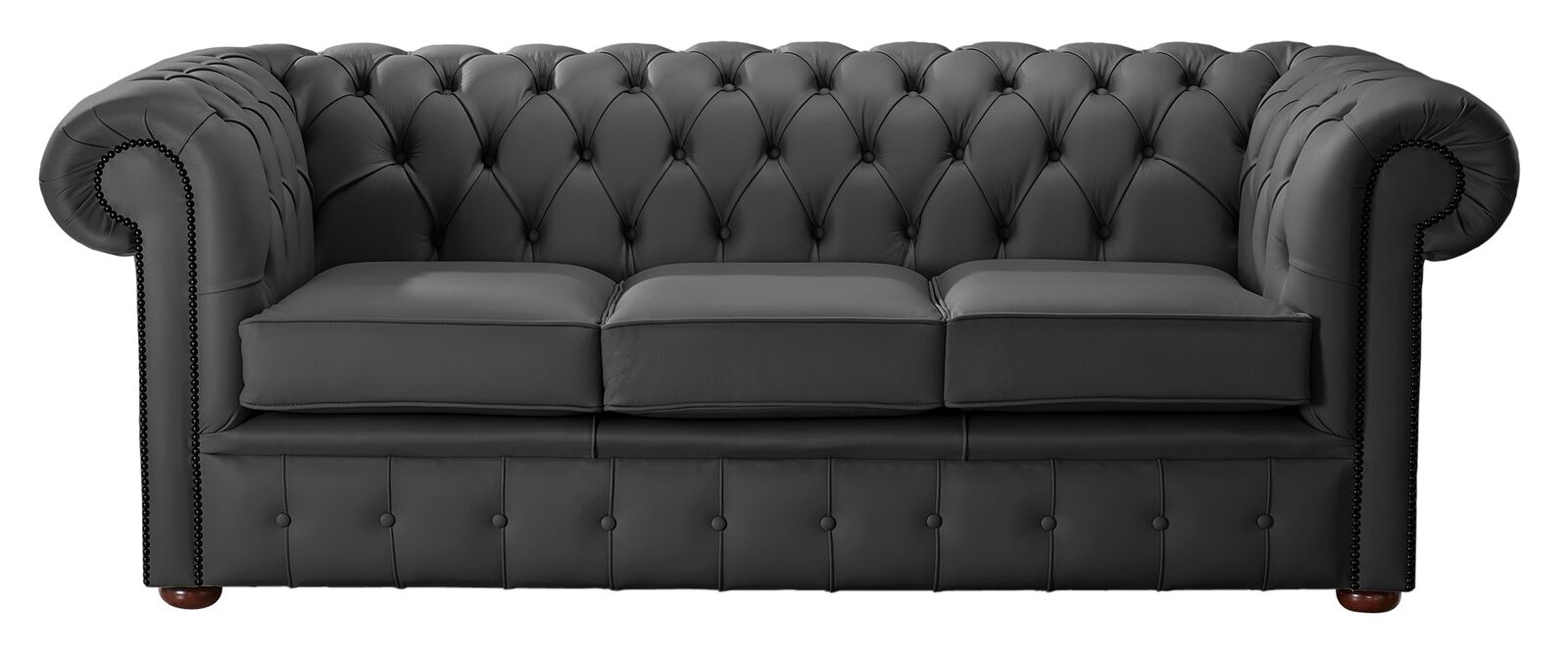 Product photograph of Chesterfield Handmade Leather Shelly Steel 3 Seater Sofa Settee from Designer Sofas 4U