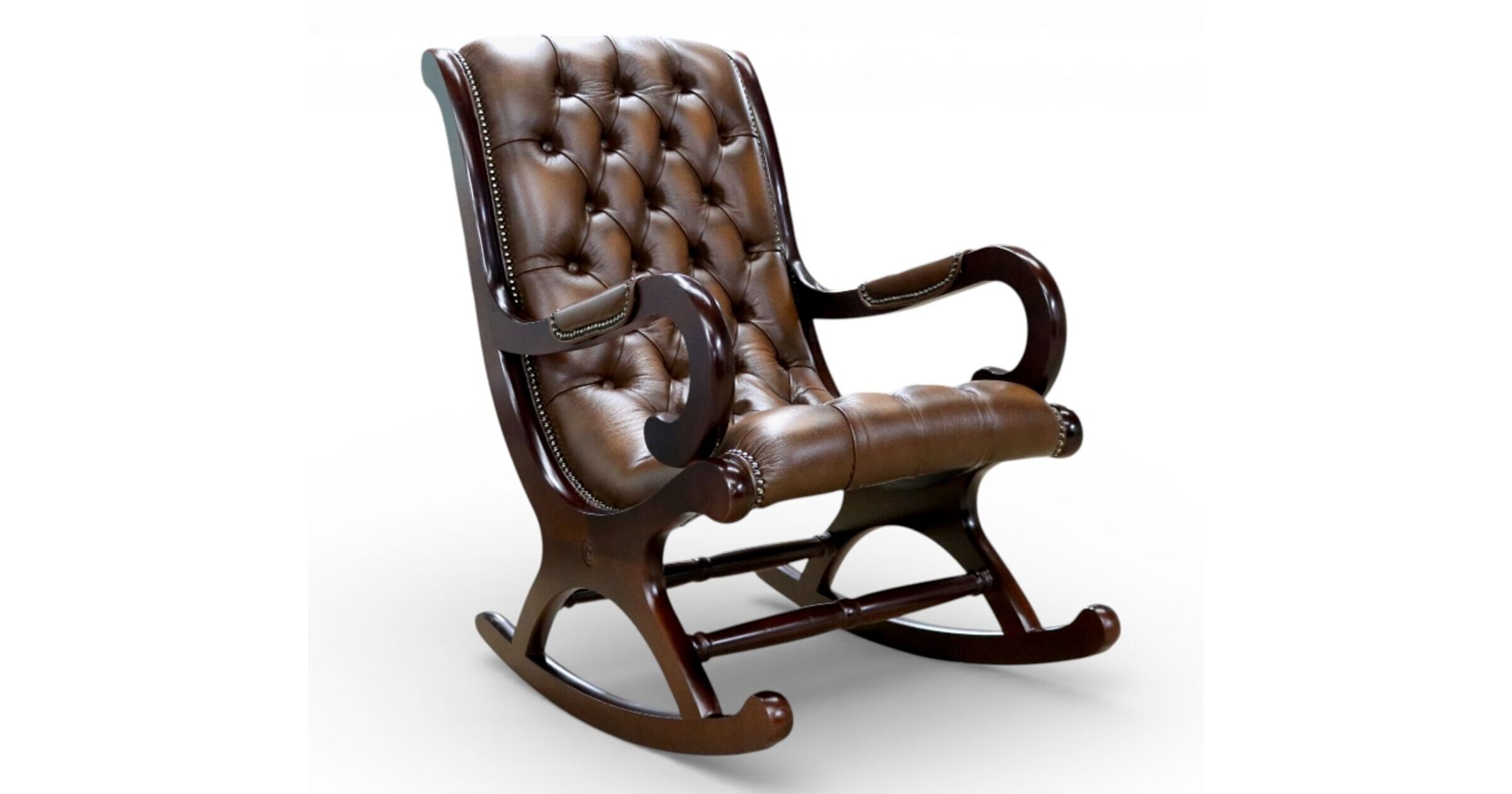 Chesterfield York Rocking Armchair in Antique Tan Leather