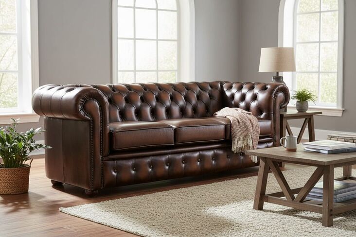 Chesterfield Handmade 3 Seater Sofa Antique Rust Leather