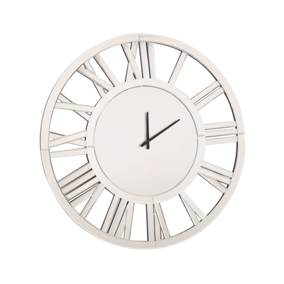 Ca Large Mirrored Round Wall Clock, Large Mirror Wall Clock The Range