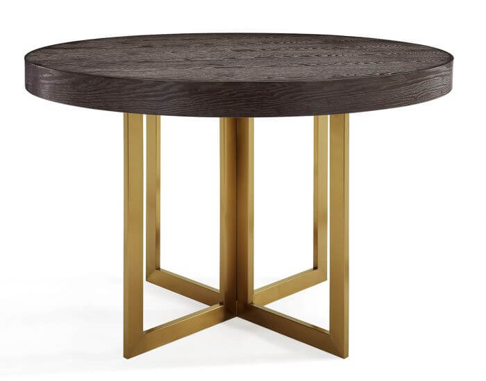 Donna Grey Wooden Round Dining Table, Wooden Round Table