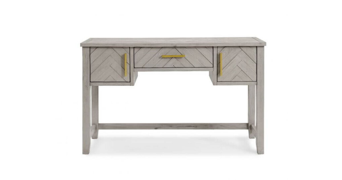 grey and wood dressing table