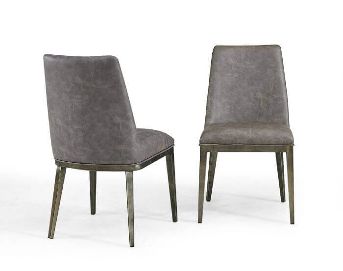 Federica Dining Chair Vintage Grey Faux, Grey Faux Leather Dining Chairs
