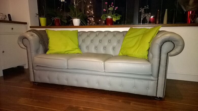Chesterfield Sofa White Customer Picture - Designer Sofas 4U