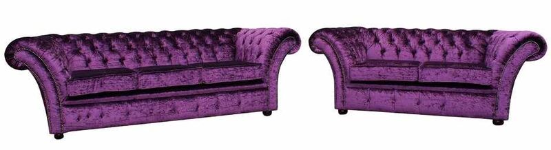 Product photograph of Chesterfield Drummond Purple 3 2 Seater Sofa Settee Suite Boutique Amp Hellip from Designer Sofas 4U