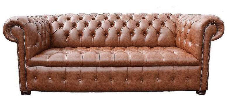 Chesterfield Kensington 3 Seater Buttoned Seat Infinity Camel Faux Leather Sofa Offer