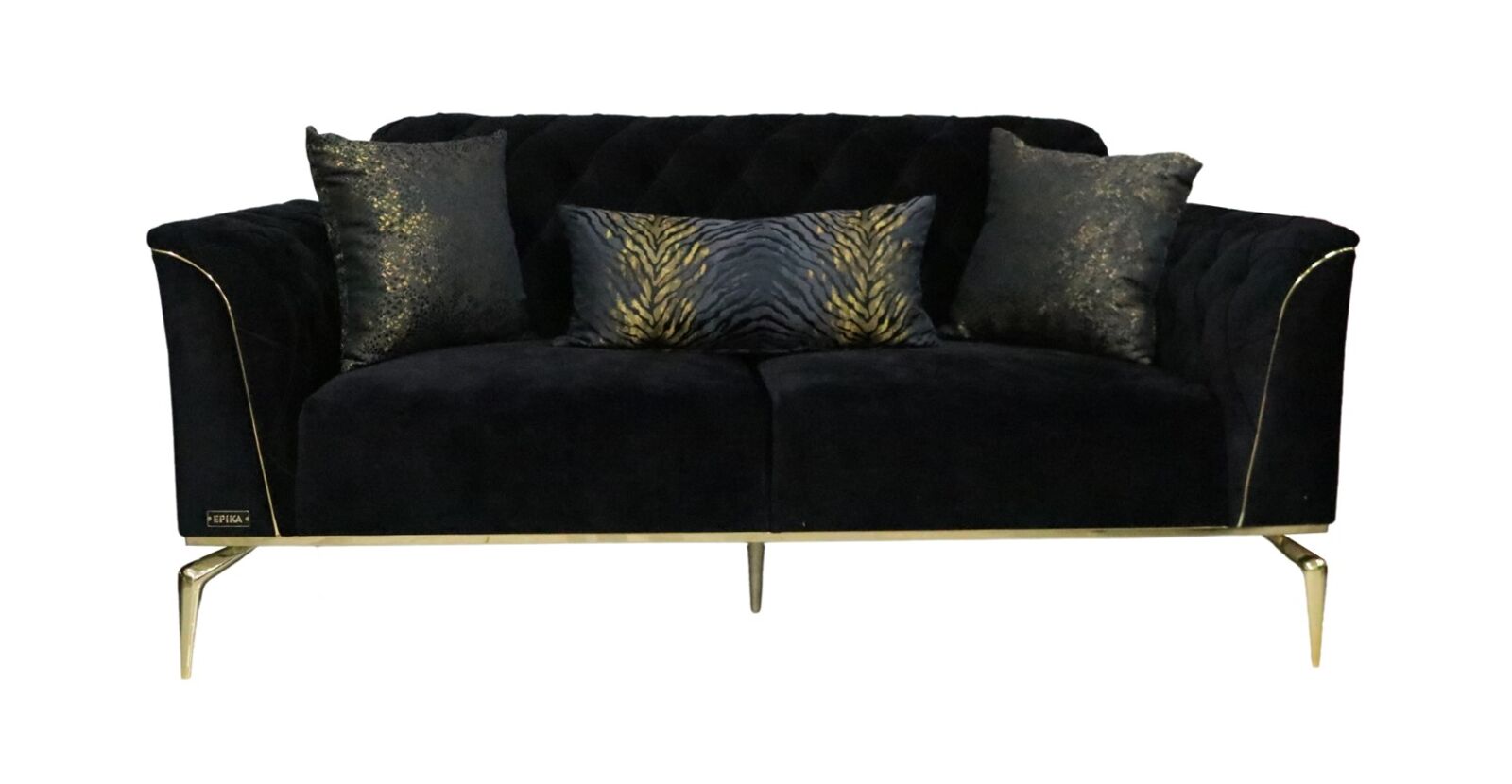 Product photograph of Chesterfield Tulip 2 Seater Black Fabric Designer Sofa Settee Amp Hellip from Designer Sofas 4U