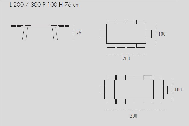 Crystal Plus 200 cm Extending Dimension