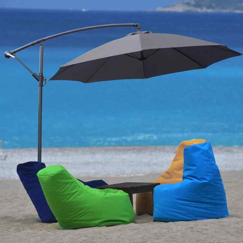 Product photograph of Viola Umbrella Kos Cantilever Parasol With 8 Ribs In Grey from Designer Sofas 4U