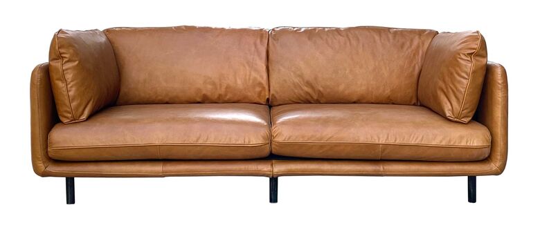 Acacia Vintage Tan Leather 3 Seater Sofa