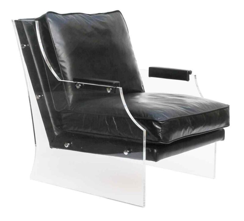Product photograph of Acrylic Chantal Vintage Black Armchair from Designer Sofas 4U