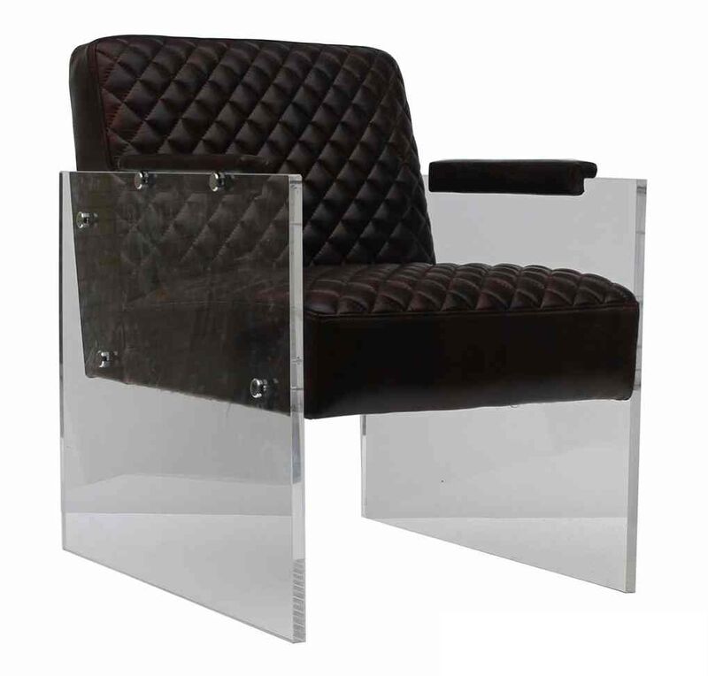 Product photograph of Acrylic Quilted Vintage Leather Armchair from Designer Sofas 4U
