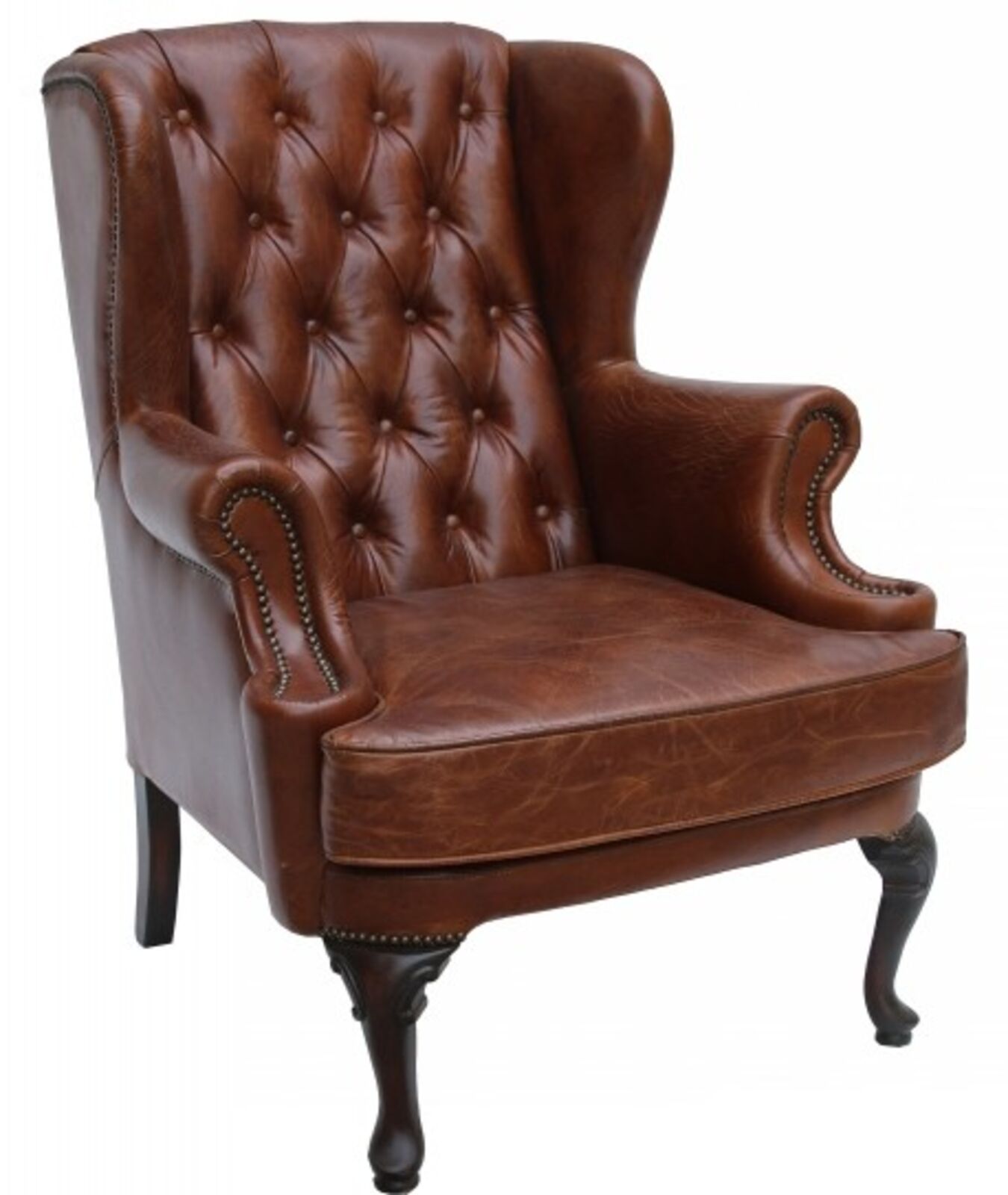 Product photograph of Adler Vintage Leather Wing Chair from Designer Sofas 4U