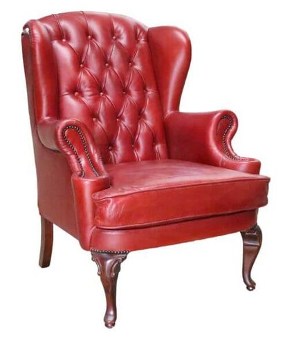 Adler Vintage Rouge Red Leather Wing Chair
