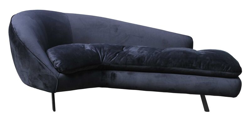 Product photograph of Alaska Velvet Chaise Lounge Black from Designer Sofas 4U