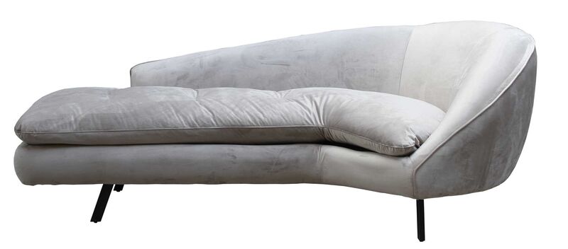 Product photograph of Alaska Velvet Chaise Lounge Silver from Designer Sofas 4U