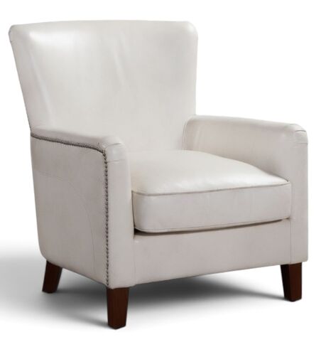 Alba Leather Studded Nailhead Accent Chair