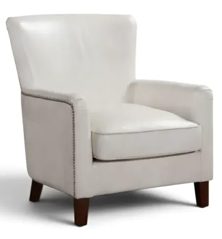 Alba Leather Studded Nailhead Accent Chair