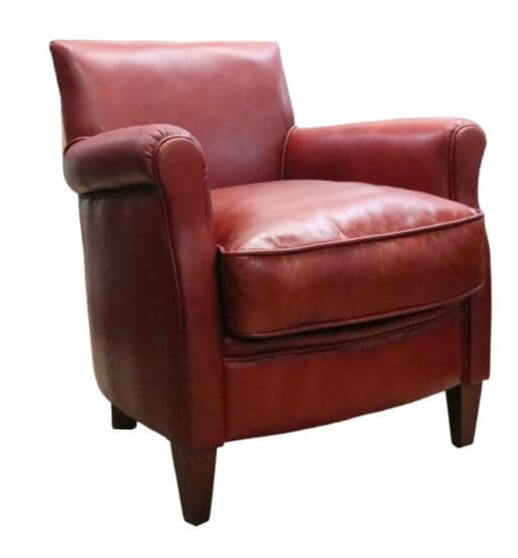Image of Alfie Vintage Rouge Red Distressed Leather Chair