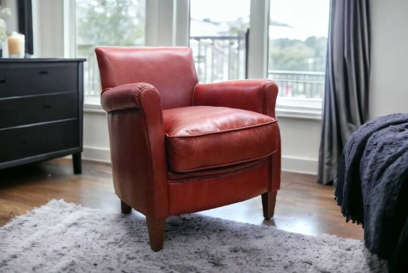 Product photograph of Alfie Vintage Rouge Red Distressed Leather Chair from Designer Sofas 4U