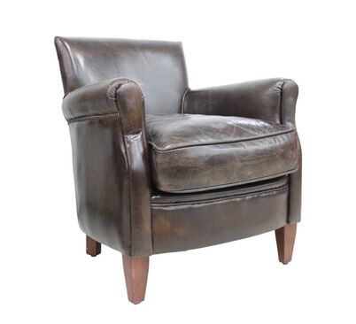 Alfie Vintage Tobacco Distressed Real Leather Chair