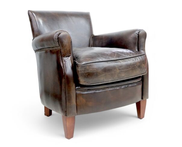 Alfie Vintage Tobacco Distressed Real Leather Chair