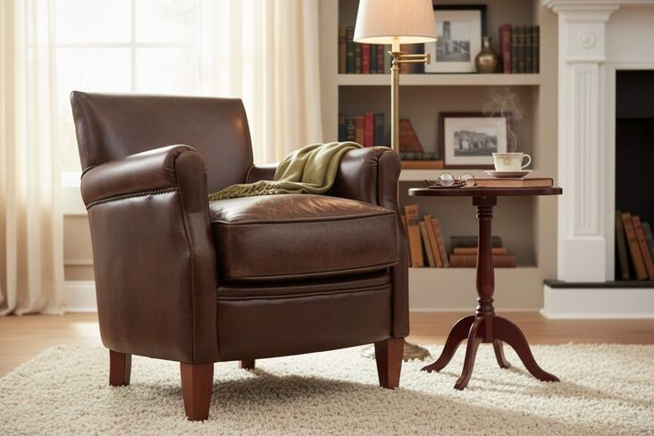 Alfie Vintage Tobacco Distressed Real Leather Chair