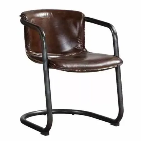 Vintage Distressed Antique Brown Leather Chair