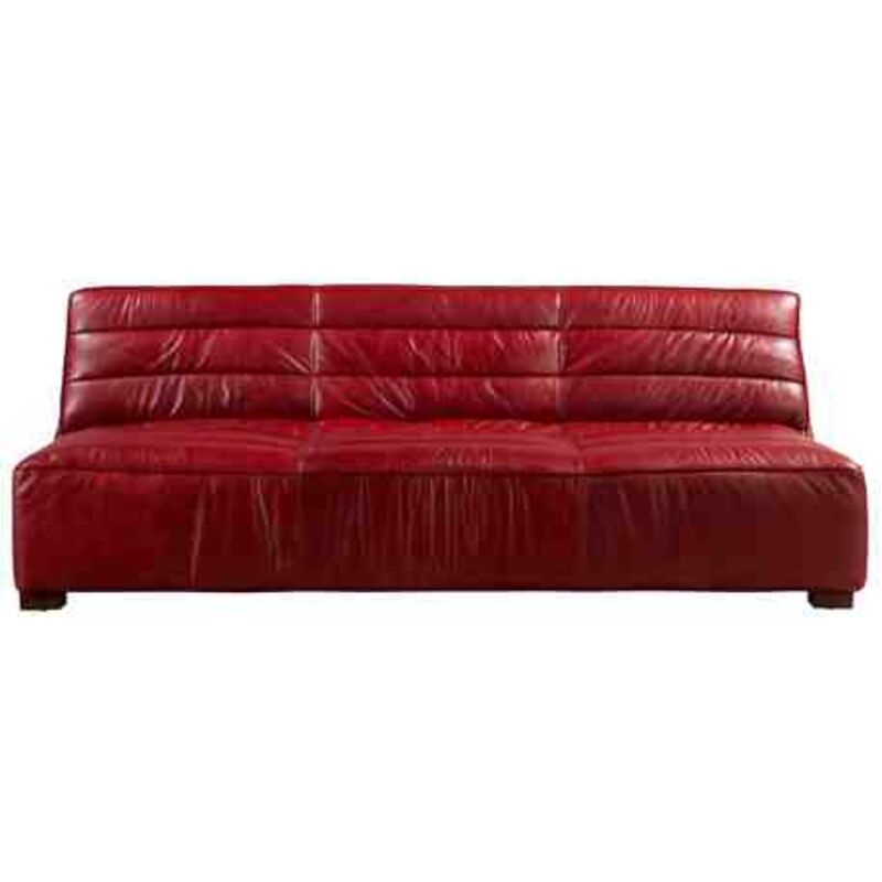 Product photograph of Armless Vintage Retro Leather Sofa Settee - Original from Designer Sofas 4U