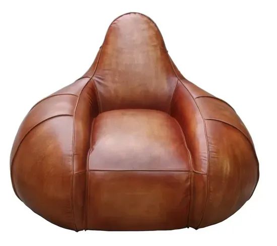 Art Deco Vintage Distressed Leather Armchair