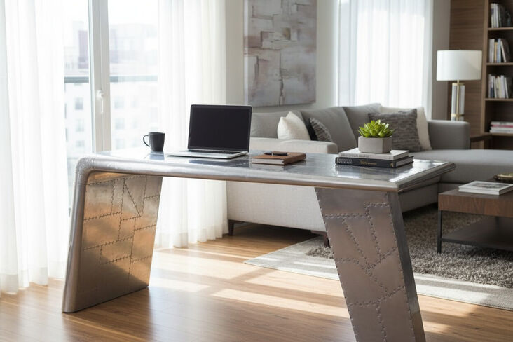 Aviator Aluminium Desk – Industrial Airplane Wing-Inspired Furniture