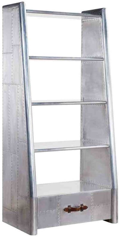 Product photograph of Aviator Aluminium Drawer Bookcase from Designer Sofas 4U