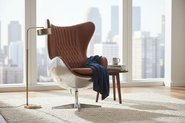 Aviator Aviation Swivel Aluminium Vintage Tan Distressed Real Leather Armchair